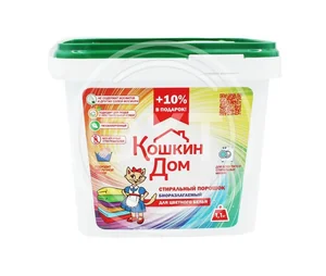 КОШКИН ДОМ Стиральный порошок Color биоразлагаемый для всех видов стирки, 1,1кг