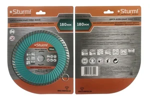 Sturm Алмазный диск, сухая/влажная резка Turbo Wave 180мм 9020-04-180x22-TW