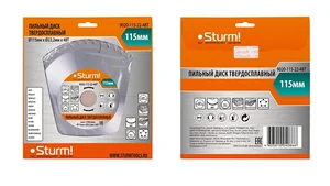 Sturm Пильный диск, размер 115x22x48 зубьев, твердосплавные напайки 9020-115-22-48T