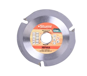 Sturm Пильный диск Эврика по дереву для УШМ, размер 125x22x3 зуба, 9020-125-22-3T