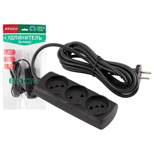 ENGY Удлинитель ENGY Премиум 3м/3роз. (ПВС 2х0,75) черный 186743-SK
