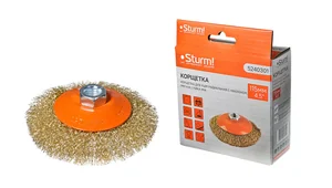 Sturm Корщетка-насадка для УШМ тип "колесо" с наклоном, М14, D115мм, латун.волн.пров. 5240301