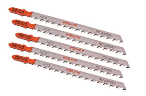 Sturm Пилки для лобзика по дереву T301CD, 5 шт, 115x90мм, шаг зуба 3мм, чистый прямой рез, HCS, 5250301