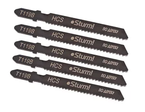 Sturm Пилки для лобзика по дереву T119B, 5 шт, 76х51мм, шаг зуба 2 мм, быстрый прямой рез, HCS, 5250307