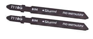 Sturm Пилки для лобзика по металлу T118G, 2 шт, 76х51мм, шаг зуба 0,8мм, тонкий прямой рез, HSS, 5250701