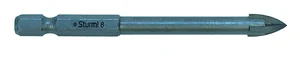Sturm Сверло по стеклу и кафелю, 8мм, четырехгранный наконечник, шестигранный хвостовик, 5380103