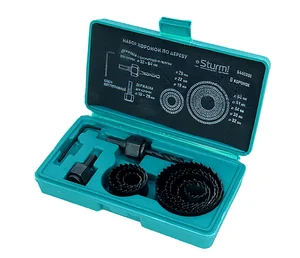 Sturm Набор коронок по дереву, 8 шт, 19/22/29/32/38/44/51/64x22мм, пластиковый кейс, 5440201