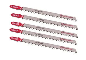 БОЕКОМПЛЕКТ Пилки для лобзика по дереву T301CD, 5 шт, 115х90мм, шаг зуба 3мм, чистый прямой рез, HCS, B05-301CD