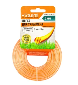 Sturm Леска для триммера, d=3.0 мм, l=15м, КРУГ, армированная, картон, GT3535-3.0-0A-15