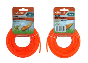 Sturm Леска для триммера, d=3.0 мм, l=15 м, КВАДРАТ, оранж., КАРТОН GT3535-3.0-4-15