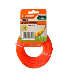 Sturm Леска для триммера, d=3.0мм, l=15м, СЕМИГРАННИК, оранж., картон, GT3535-3.0-7-15