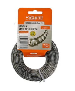 Sturm Леска для триммера, d=3,0 мм, l=15 м, КРУЧЕНЫЙ КВАДРАТ,армиров. Картон, GT3535-3.0-SA-15