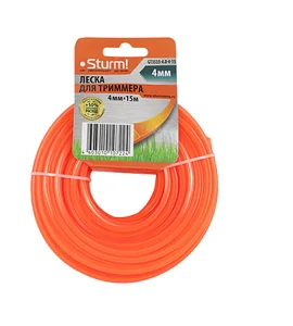Sturm Леска для триммера, d=4.0 мм, l=15 м, КВАДРАТ, оранж., КАРТОН GT3535-4.0-4-15