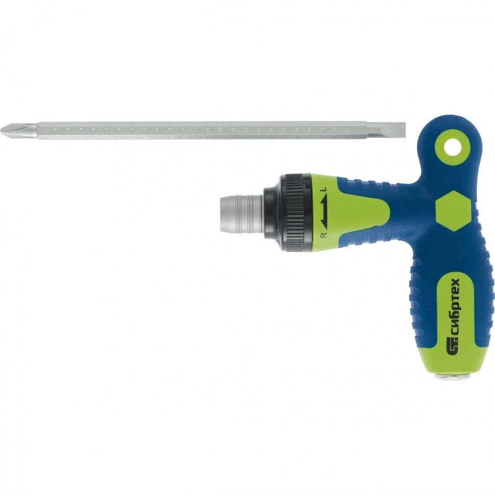 СИБРТЕХ Отвертка реверсивная т-образная PH2/SL6 13364