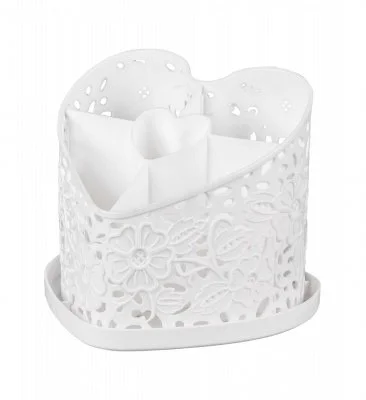 АЛЬТЕРНАТИВА Подставка под столовые приборы Сердце М 6252 белый