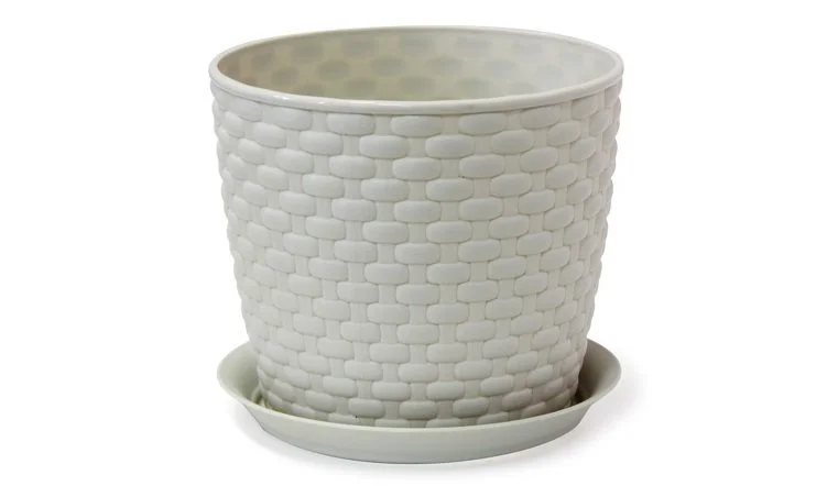 М-ПЛАСТИКА Кашпо Ротанг 3,0 л. М 3082 белый