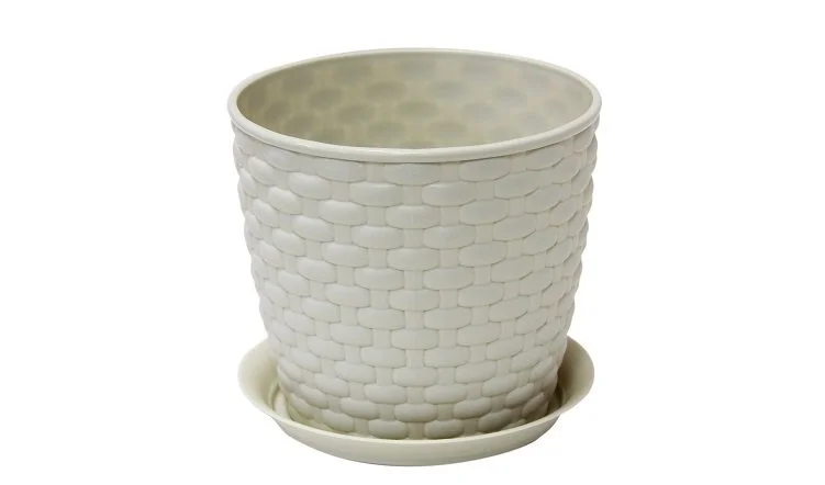 М-ПЛАСТИКА Кашпо Ротанг 1,0 л. М 3080 белый
