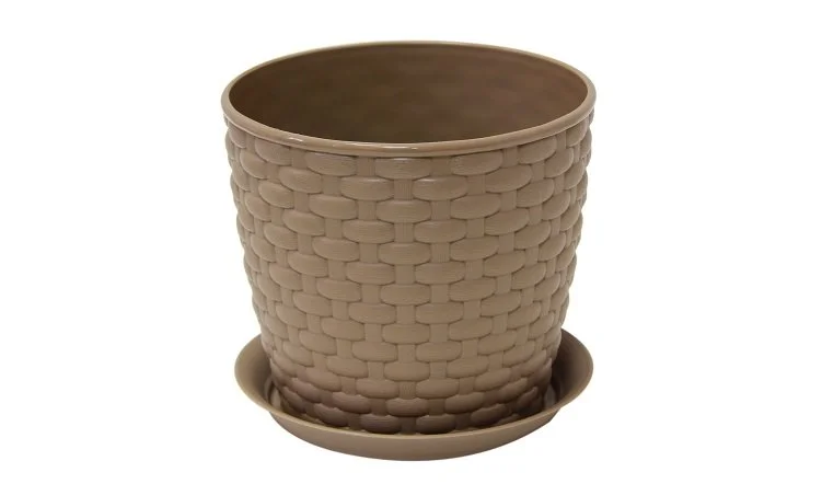 М-ПЛАСТИКА Кашпо Ротанг 1,0 л. М 3080 бежевый