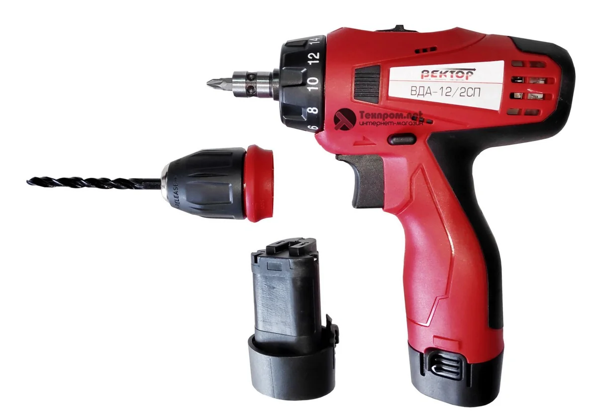 ВЕКТОР Дрель аккумуляторная ВДА-12/2СП (Съемный DFR патрон)