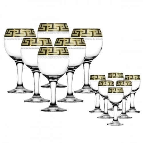 ГУСЬ ХРУСТАЛЬНЫЙ Универсальный набор 12пр. Греческий узор (GE03- 411 /134/S )