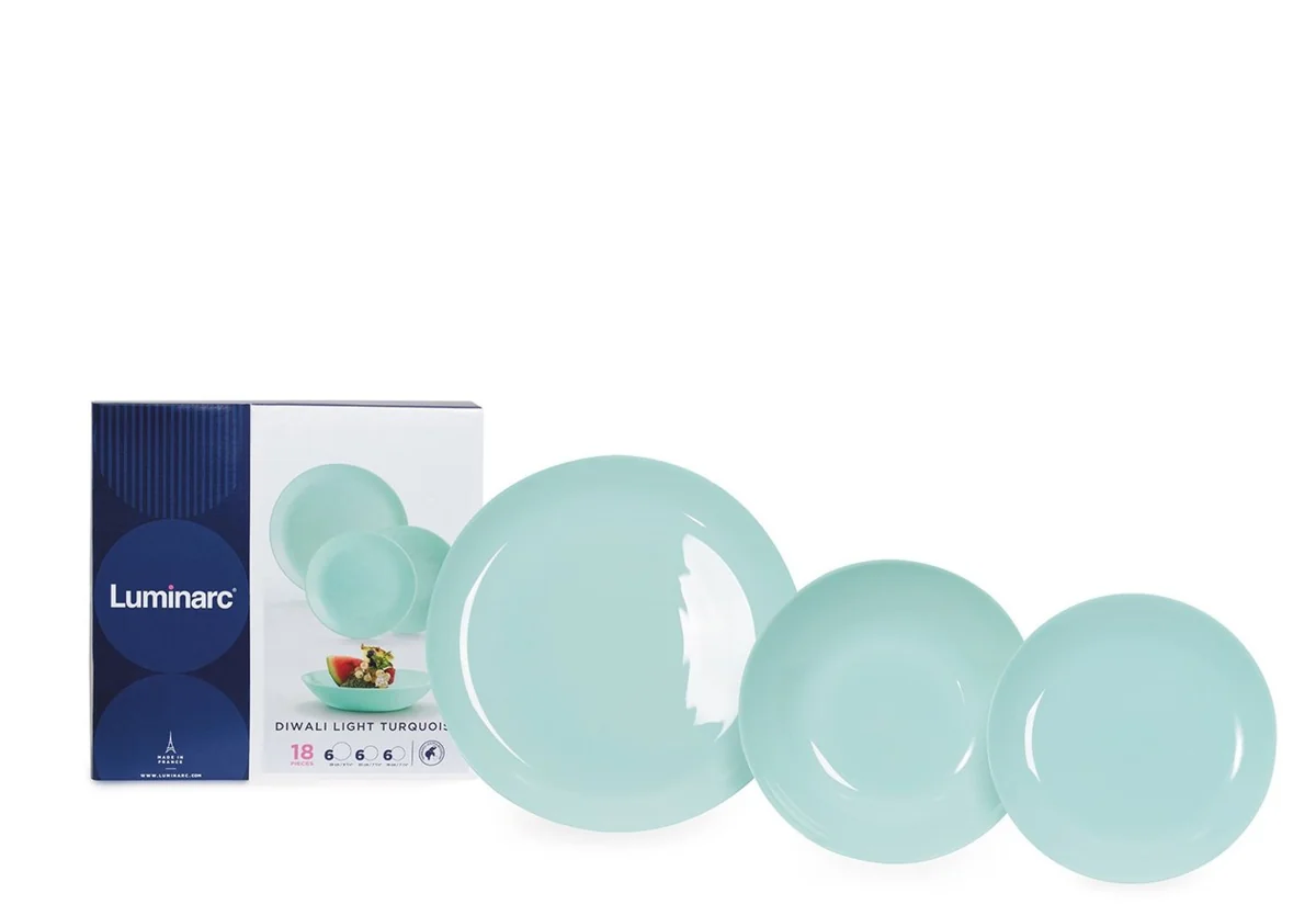 LUMINARC Набор столовый 18 пр. Diwali Light Turquoise P 2963