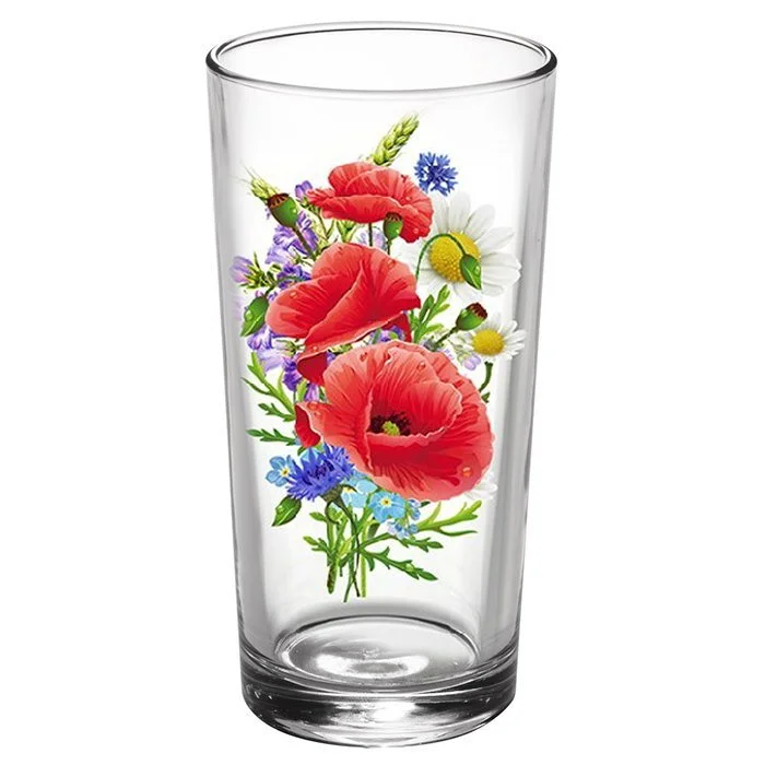 ДЕКОСТЕК Набор 6 стаканов 250 мл Маковое поле 146 Д