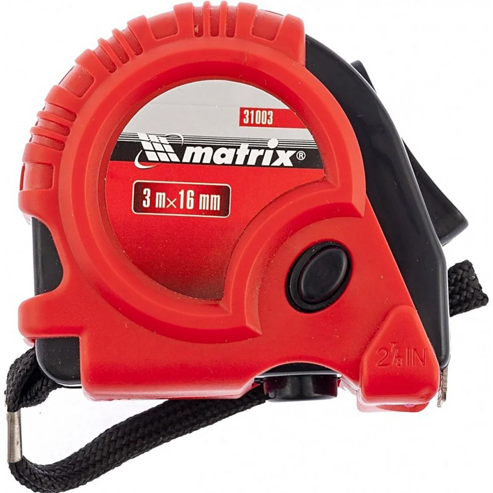 MATRIX Рулетка 3 м х 16 мм Rubber обрезиненный корпус 31003