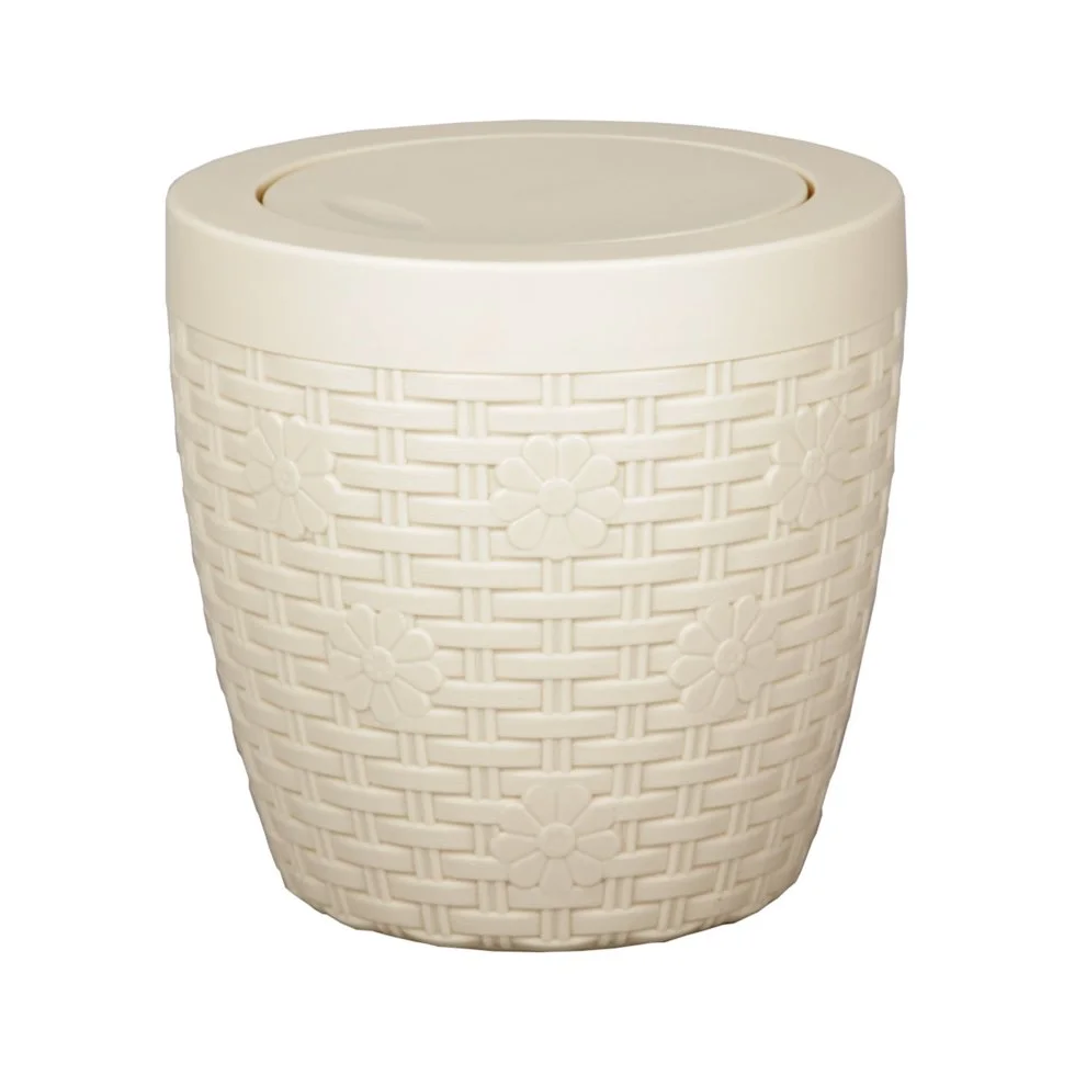 АЛЬТЕРНАТИВА Контейнер для мусора 3,0 л. Плетенка М 2114 слоновая кость