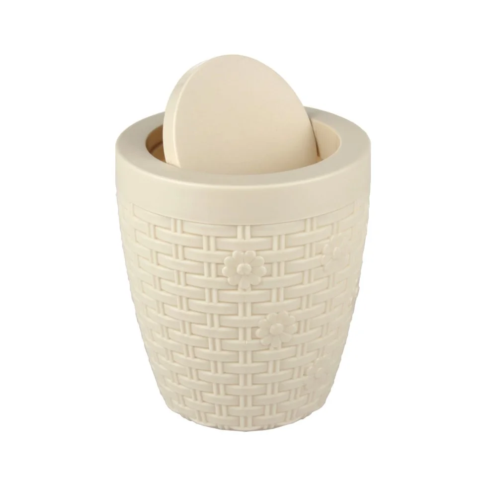 АЛЬТЕРНАТИВА Контейнер для мусора 1,5 л. Плетенка М 2113 слоновая кость