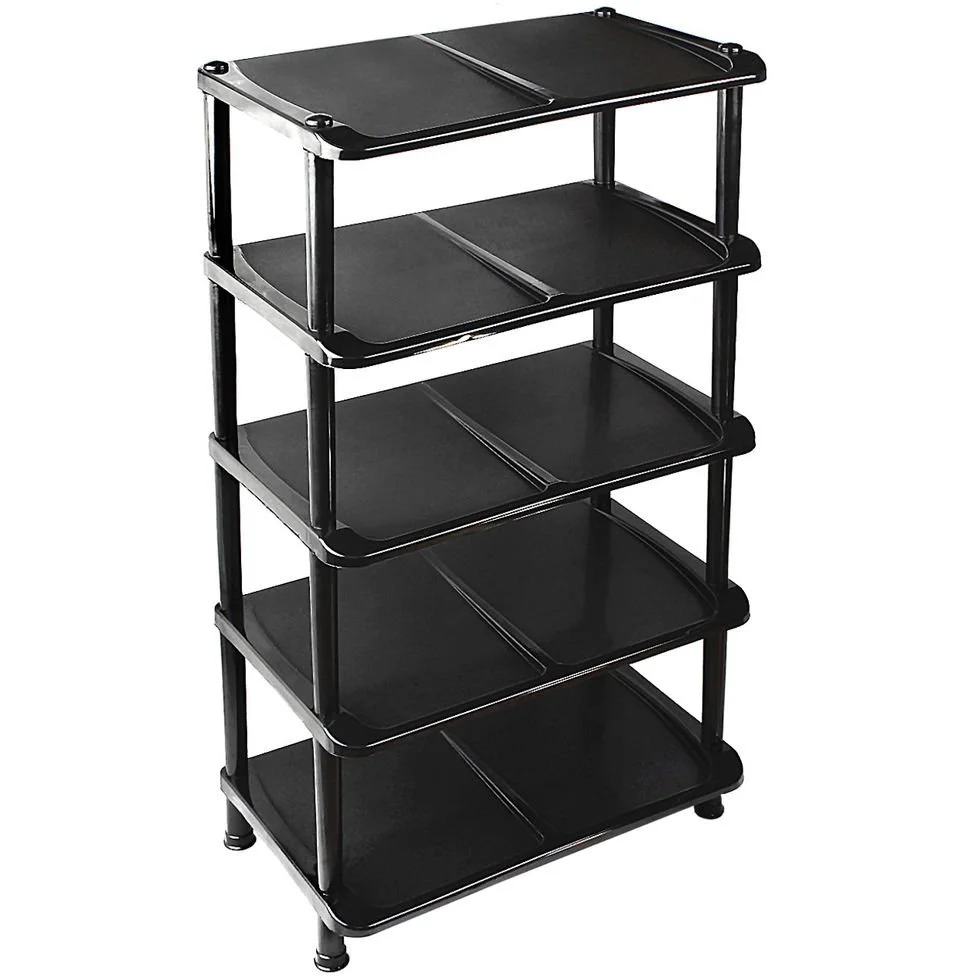 РОССПЛАСТ Полка для обуви 5 секций Сафир черный РП-511