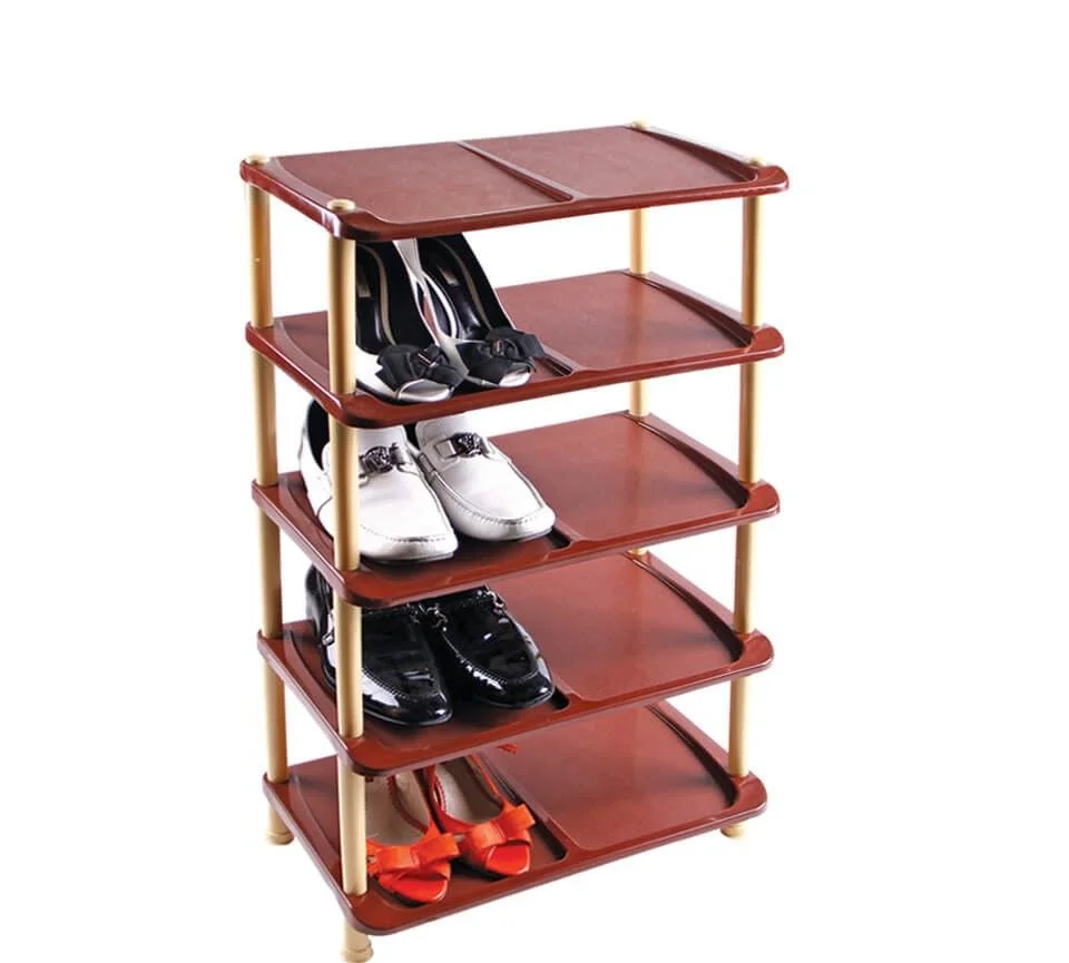 РОССПЛАСТ Полка для обуви 5 секций Сафир темный/коричневый РП-511