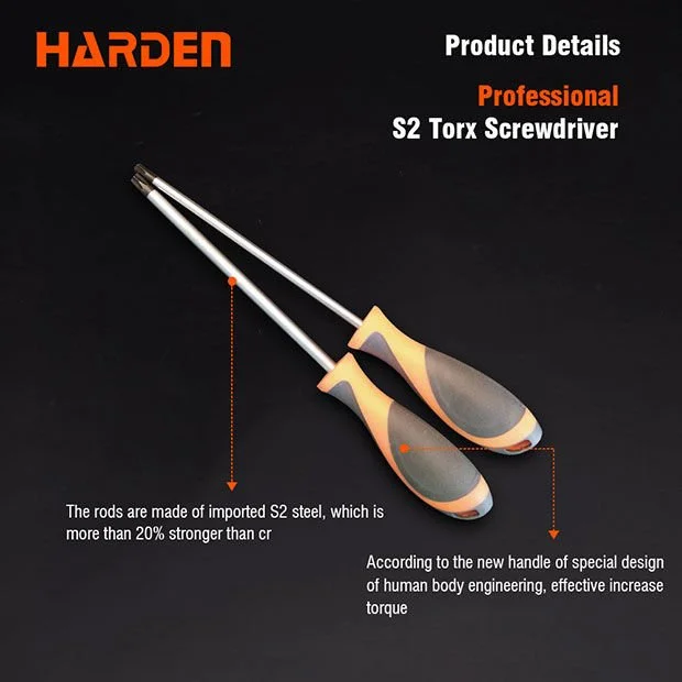 HARDEN Профессиональная шестигранная отвертка звездочка из стали S2 T27 5x150мм 550466