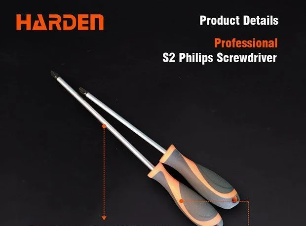 HARDEN Профессиональная крестовая отвертка POZI из стали S2 PZ0x75мм 550450