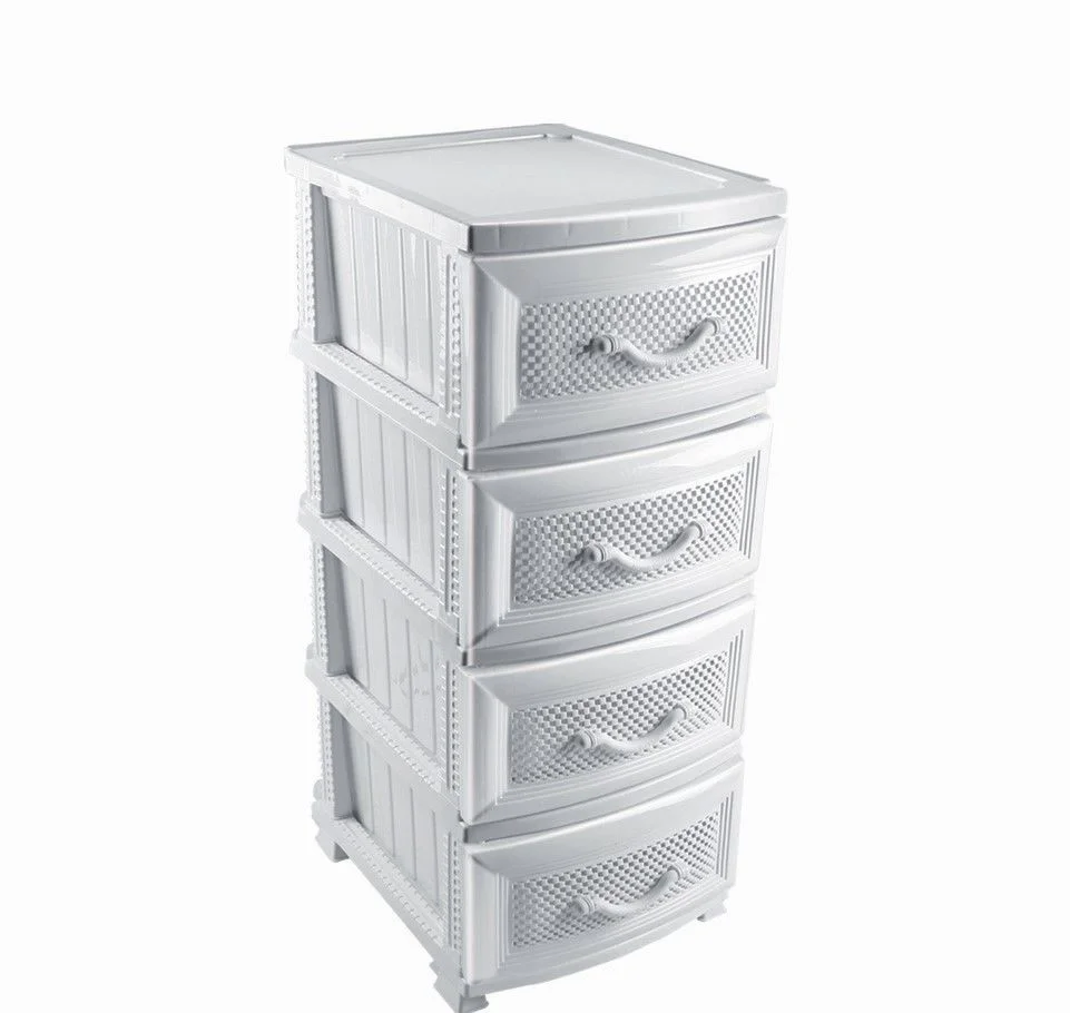 РОССПЛАСТ Комод 4 секции Дельфин белый