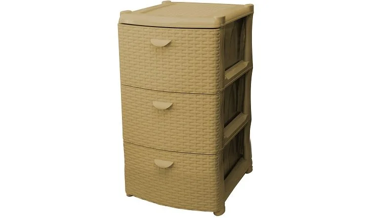 М-ПЛАСТИКА Комод 3 секции Ротанг М2811