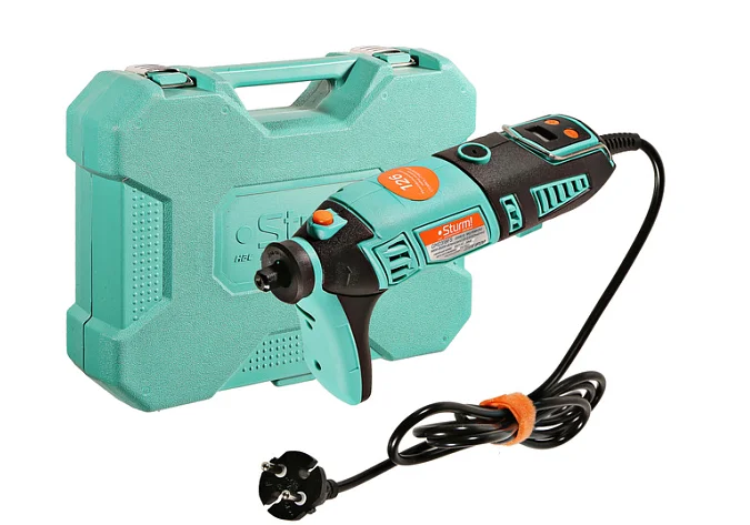 Sturm Гравер 180Вт, 8000-35000 об/мин, ЖК-дисплей, стойка, цанга-3шт, 126акс, кейс GM2318FS