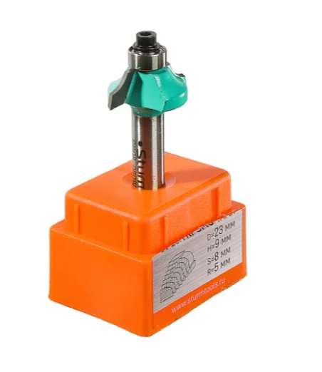 Sturm Фреза кромочная калевочная с подшипником 9,5 мм, dxhxl 23x9x52 мм, хв.8 RB08-080923