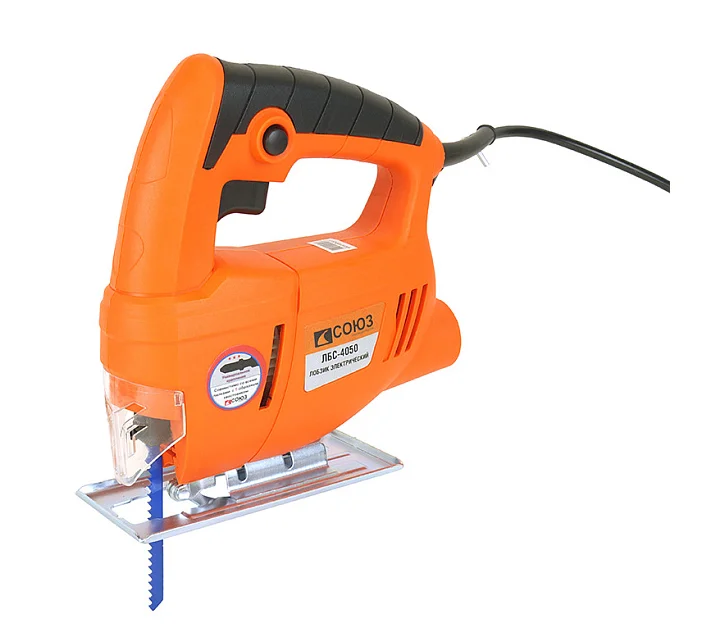 СОЮЗ Лобзик электрический 500Вт, 55/6мм(дер/мет), 3000об/мин, подключ к пылесосу ЛБС-4050