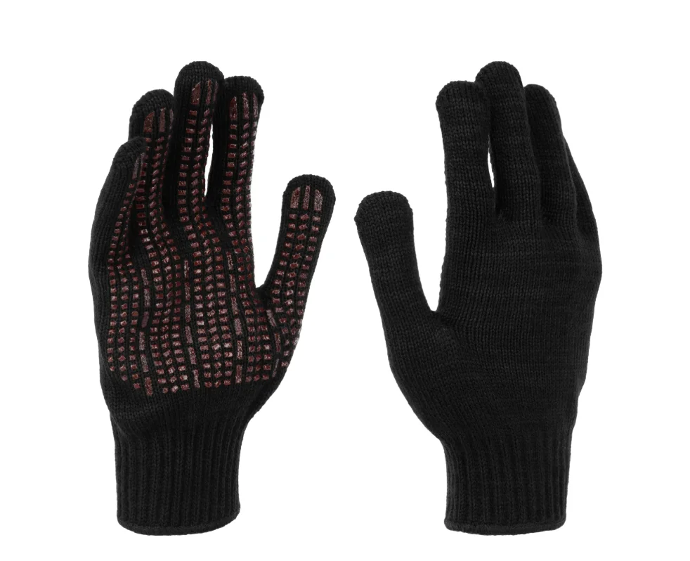 Сибртех Перчатки трикотажные, акрил, усиленные, ПВХ-гель Протектор, цвет: чёрный, 10 класс 68194