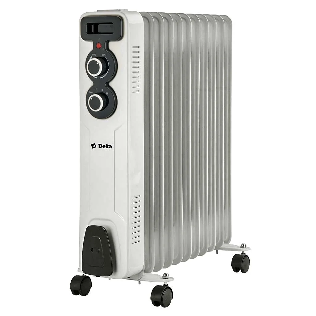 DELTA Обогреватель масляный D11-11, 2500 Вт, 11 секций, светло-серый