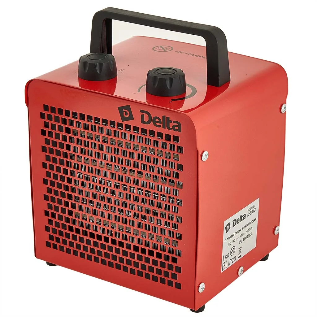DELTA Тепловая пушка электрическая 2000 Вт D-91/2 красная