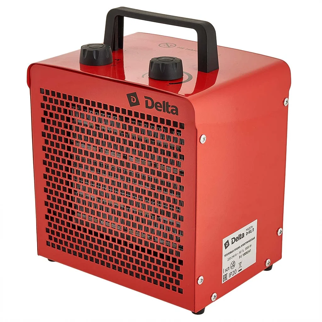 DELTA Тепловая пушка электрическая 3000 Вт D-91/3 красная