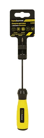 Hanskonner Отвертка крестовая 0x100 АЛМАЗН. НАКОНЕЧ, твердость 59 HRC, S2, HK1040-16-PH0-100