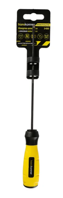 Hanskonner Отвертка шлицевая 3x150 АЛМАЗН. НАКОНЕЧ, твердость 59 HRC, S2, HK1040-16-SL3-150