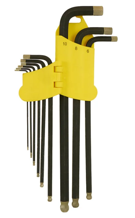 Hanskonner Набор шестигран. ключ. супер-длин S2 ШАР након, АЛМАЗ 9 шт (1.5-10мм) HK1045-04-9-XL