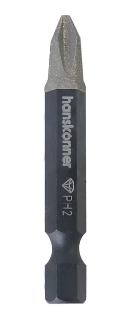 Hanskonner Биты PH2x50мм, сталь S2, Diamond, 2шт, HKPH2-50-2