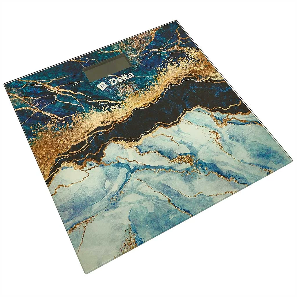 DELTA Весы 180 кг 30×30 см электронные напольные D-9014 Синий оникс