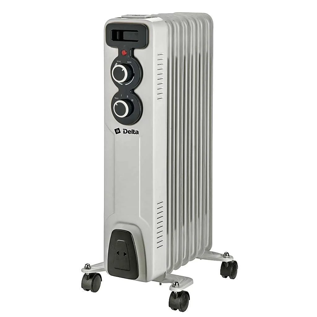 DELTA Обогреватель масляный D11-7 1500 Вт, 7 секций, светло-серый