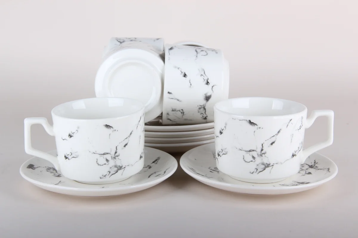 КОРАЛЛ Набор чайный 12 пр. Marble 250мл. 6343