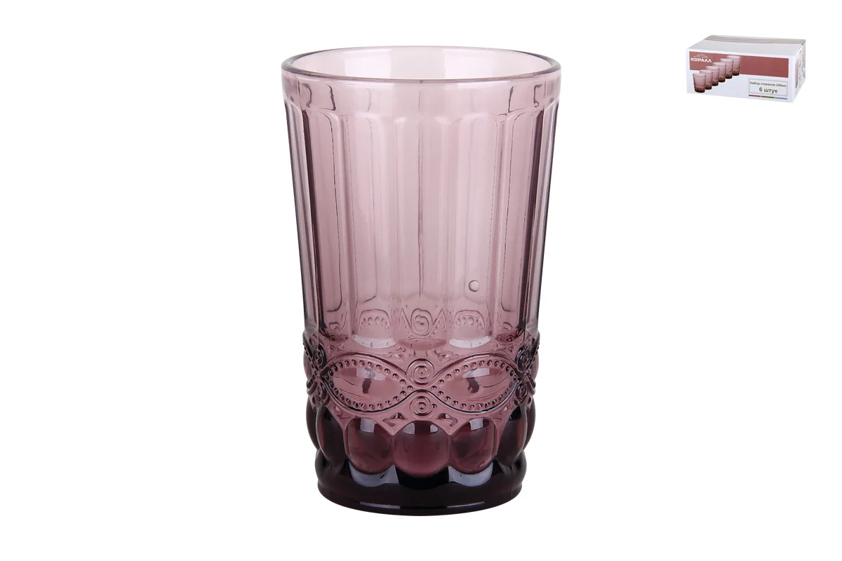 КОРАЛЛ Набор стаканов Арль фиолетовый 350мл. 6шт. GB2604V8012ZB